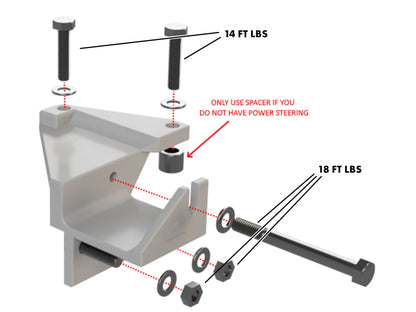 GoWesty upgraded alternator bracket kit for 1983-91 Vanagon, showing torque specifications on the parts.