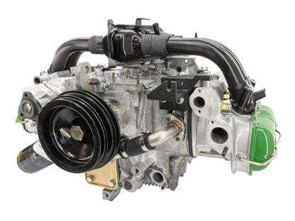 GoWesty upgraded alternator bracket kit installed on 1983-91 Vanagon, showing the custom mounting hardware and engine connection.