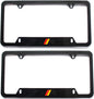 Bayern Motor Werks Carbon Fiber License Plate Frame with German Flag emblem (2-pak)