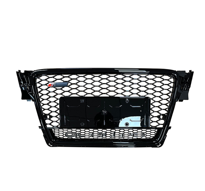 RS4 Style Mesh Grille for Audi A4 S4 B8 2008-2012 Gloss Black Quattro