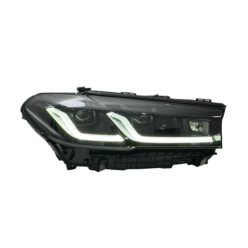 Vekto tri-color LED headlights for BMW G30 G38 5 Series 2018-2020, showing the headlights with vibrant lighting in a close-up view.