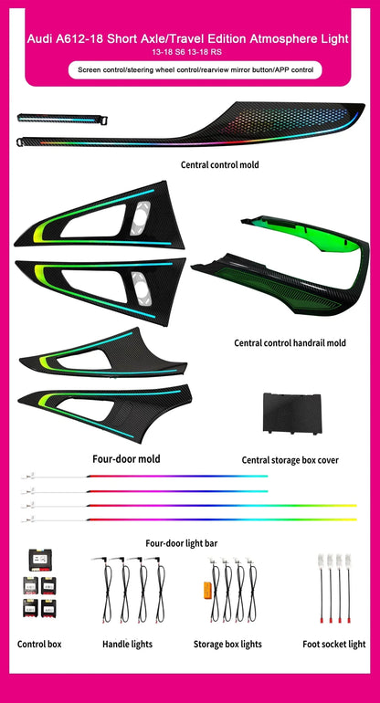Audi A6 / S6 / RS6 C7 Interior 64-Color Dynamic Symphony LED Ambient Light Kit 2012 - 2018 - AudiGear.com - Interior Lighting