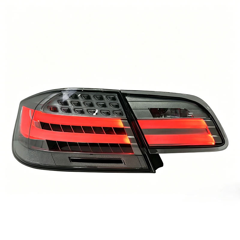Clear LED taillights for BMW 3 Series E92 Coupe 2006-2012, Vekto brand, showing the sleek, transparent lens design.