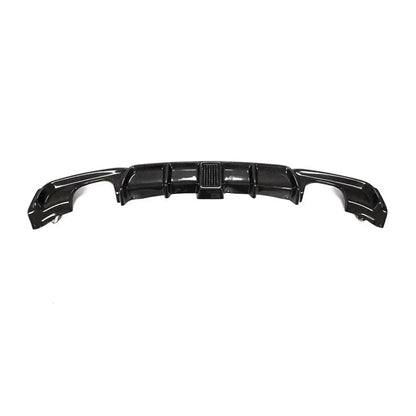 Carbon fiber rear diffuser with integrated LED brake light for BMW F30 F31 M Sport, showcasing sleek design and high-quality finish.