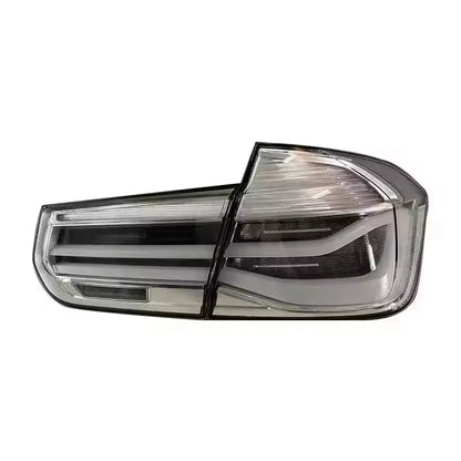 Vekto MP Style Clear LCI LED taillights for BMW 3 Series F30 F35 M3 F80 2012-2018, showing the sleek tail light design.