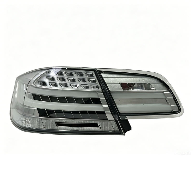 Vekto clear LED tail lights for BMW 3 Series E92 coupe 2006-2012, showing the sleek design and bright illumination.
