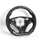 Vekto LED carbon fiber steering wheel for BMW E90 E92 E93 M3, 328i, 335i with paddle shifter cutouts and sleek black finish.