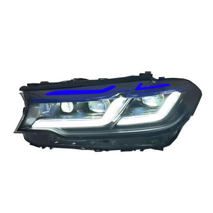 Vekto dual-color LED headlights for BMW G30 G38 5 Series and F90 M5 2018-2020, showing sleek headlight design with dual-color LEDs.