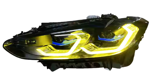 Vekto dual color laser style LED headlights assembly for BMW 4 Series G22, M3 G80, M4 G82 models 2021–2023, front view