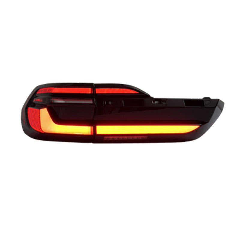 BMW X7 G07 LED tail light assembly with dynamic turn signals by Vekto, featuring sleek design and bright illumination.