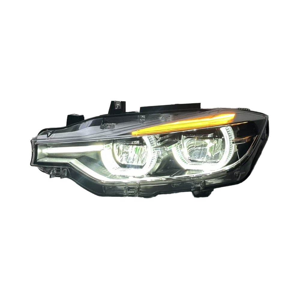 Vekto three-color LED headlights for BMW 3 Series F30/F35 2013-2018, showcasing the headlight design and three-color lighting feature.