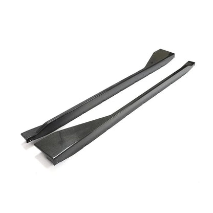 K2 Industries carbon fiber side skirt extensions for BMW G82 G83 M4 2021+, showing sleek, textured carbon fiber side skirts on vehicle