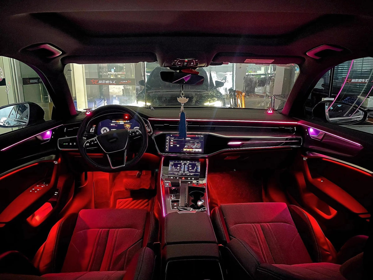 Audi A6 / A6L C8 Interior 64-Color Active Symphony Rainbow LED Ambient Light Kit 2019 - 2024 - AudiGear.com - Interior Lighting