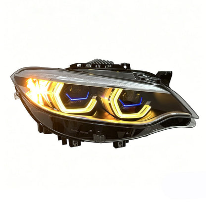 Vekto Laser Dual Lens LED headlights for BMW 2 Series F22/F23 and M2 F87, 2014-2021, showing the illuminated headlight assembly.