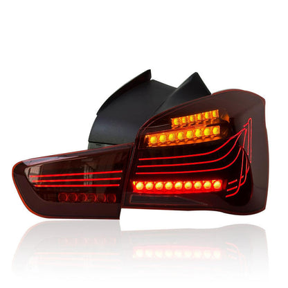 Vekto CSL Style LED tail lights for BMW 1 Series F20/F21 LCI hatchback 2015-2018, showing sleek red and clear lens design
