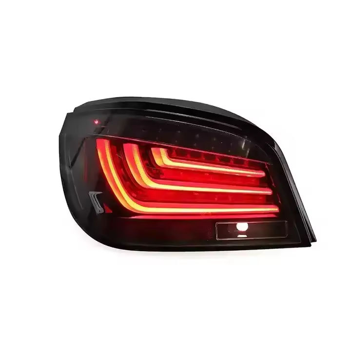 Vekto GTS Style LED tail lights for BMW 5 Series E60 2003-2010, showing sleek red and clear lens taillights on the vehicle.