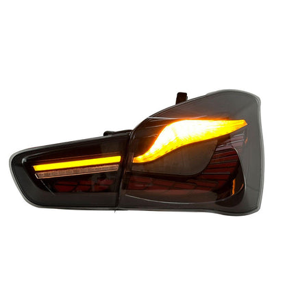 Vekto Dragon Scale Style LED taillights for BMW 1 Series F20 F21 2015-2018, featuring intricate dragon scale design and bright illumination.