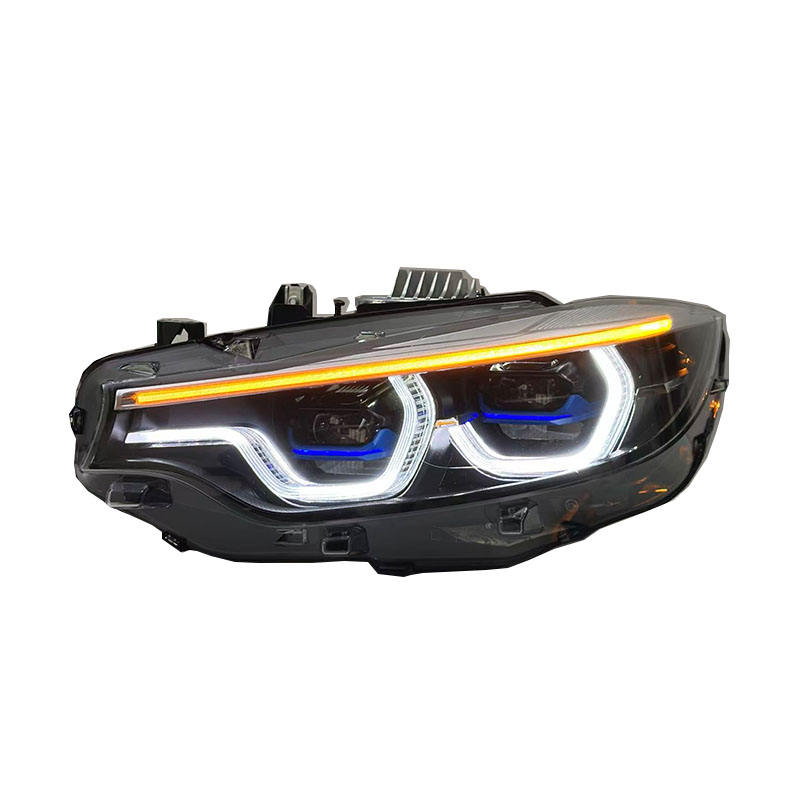 Vekto V3 IKON tri-color LED headlights for BMW F32, F36, F80, F82 M3 M4 2014-2020, showcasing sleek LED headlight design