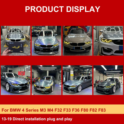 Vekto dual-color CSL LED DRL modules for BMW F32/F33/F36/F80/F82/F83 headlights, featuring bright LED daytime running lights.