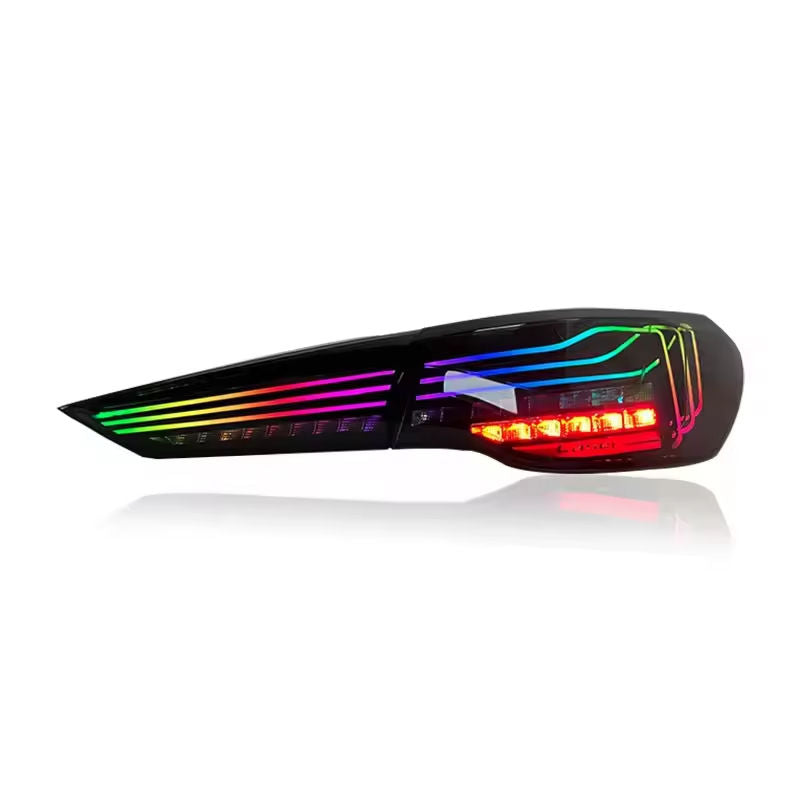 Vekto RGB CSL style LED taillights for BMW 4 Series G22/G23/G26 G82 M4 2018-2022, showing sleek, modern tail light design.