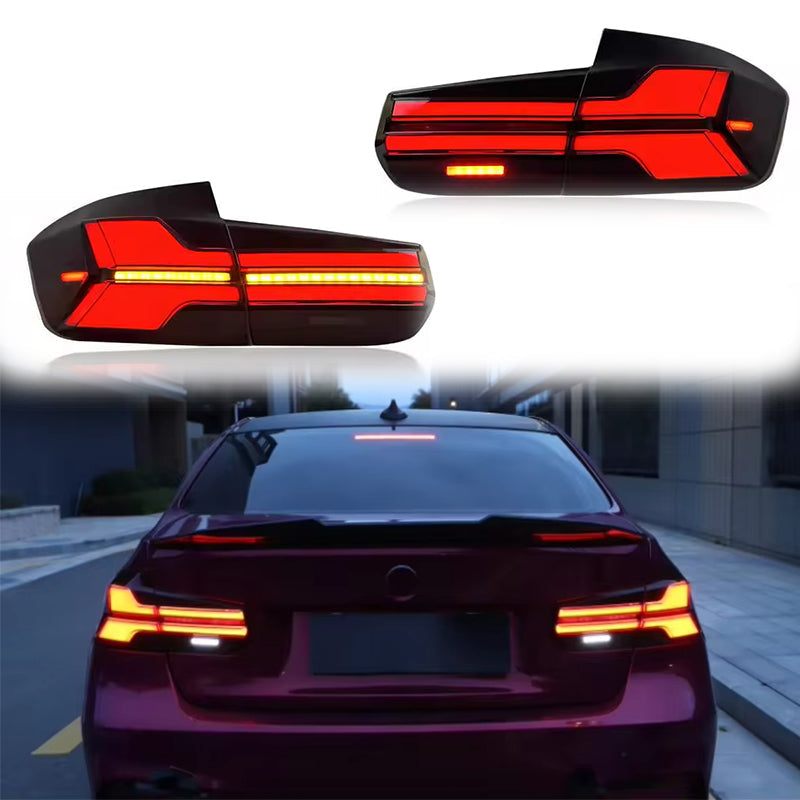 Vekto G05 Style LED tail lights for BMW 3 Series F30/F35 and F80 M3, showing sleek red and clear lens design