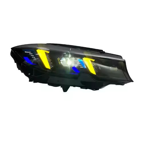 Vekto Snake Eyes Laser LED headlights for BMW 3 Series G20 and M3 G80, 2022-2024, showcasing sleek headlight design with laser LED technology.