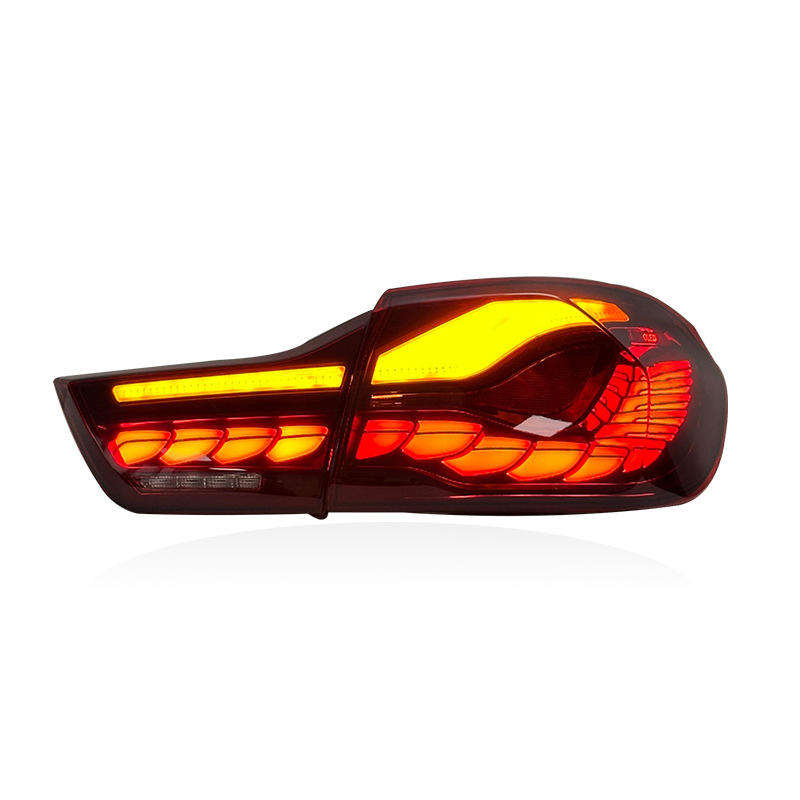 BMW 4 Series F32/F33/F36 and M4 F82 GTS style LED taillights assembly by Vekto, showing sleek red and clear lens design.