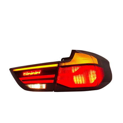 Vekto LED taillights for BMW 3 Series GT F34 2013-2020, showing sleek tail light design with illuminated red and clear lenses.