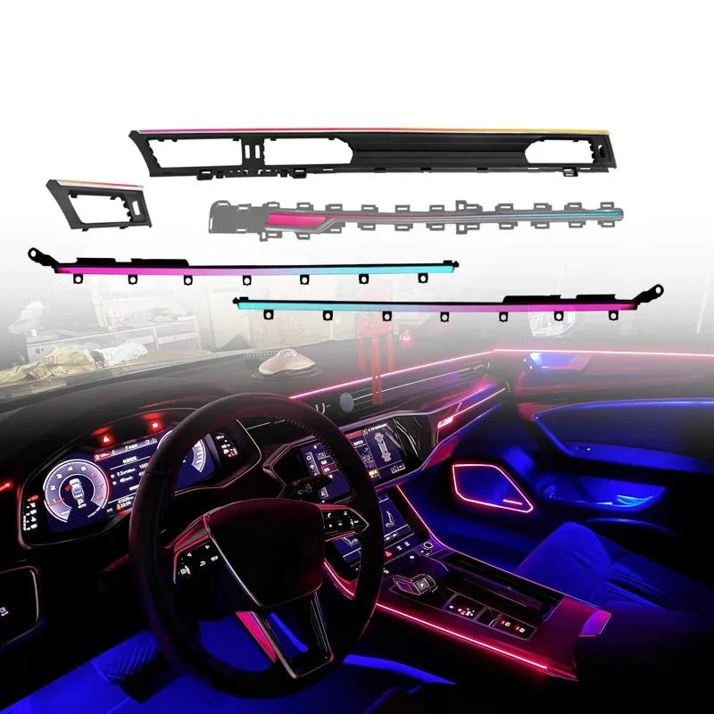 Audi A6 / A6L C8 Interior 64-Color Active Symphony Rainbow LED Ambient Light Kit 2019 - 2024 - AudiGear.com - Interior Lighting
