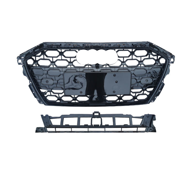 RS3 Style Honeycomb Grille fits A3 S3 2020-2024 Gloss Black and Chrome