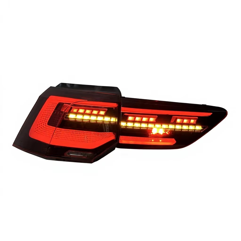 Vekto CSL Style LED tail lights for Volkswagen Golf 8, showcasing sleek taillight design with illuminated red and clear sections.