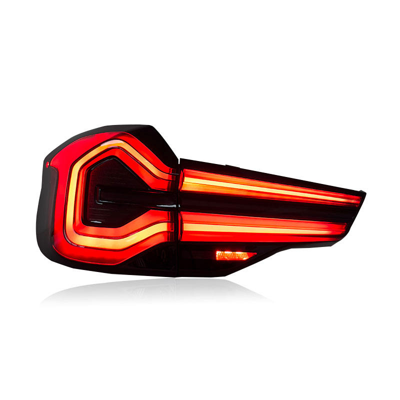 Vekto G08 Style LED taillights for BMW X3 2018-2021 with sleek red and clear lenses, designed for upgraded vehicle visibility.