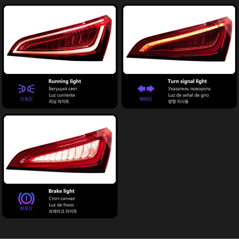 Dynamic LED Taillights & Animated Turn Signals for Audi Q5 SQ5 2009-2018