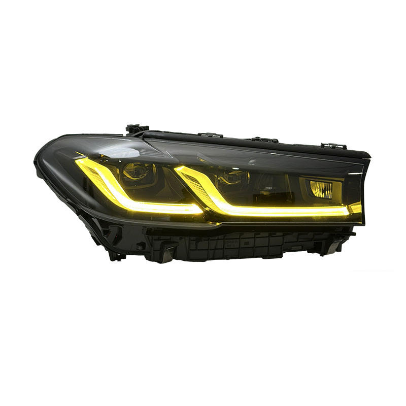 Vekto triple-color LED headlights for BMW 5 Series G30/G38 2018-2020 Pre-LCI, featuring modern headlight design and multi-color LED illumination.