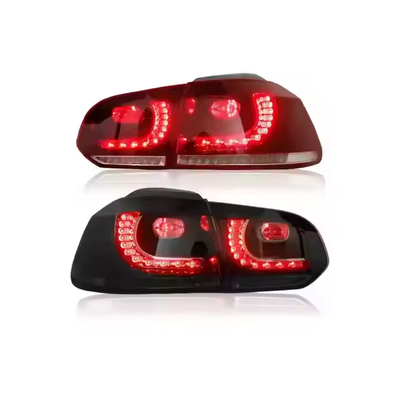 Vekto LED taillights for Volkswagen Golf MK6 2008-2013, shown installed with bright red and clear lens details