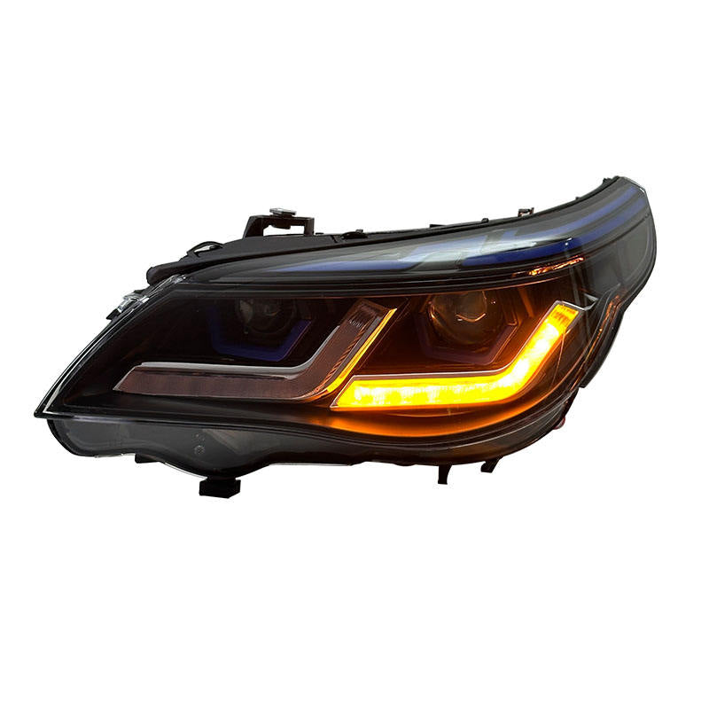 Vekto dual color laser-style headlights assembly for BMW 5 Series E60 E61, 2003-2010, showing front view with modern design elements.