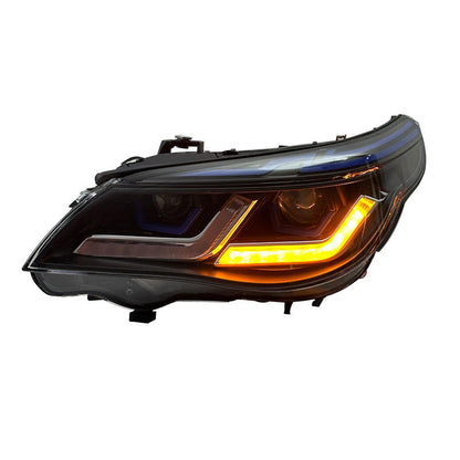 Vekto dual color laser-style headlights assembly for BMW 5 Series E60 E61, 2003-2010, showing front view with modern design elements.