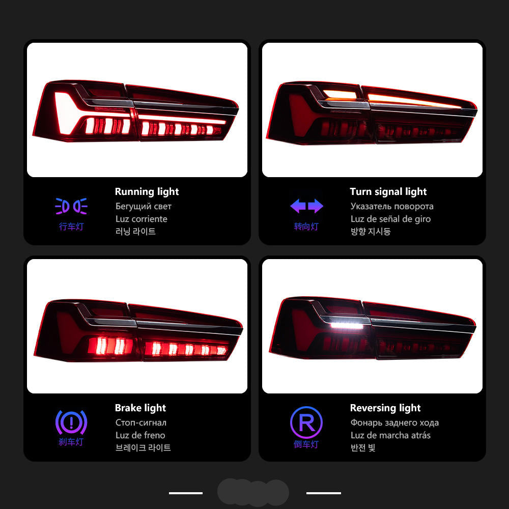 Upgrade Dynamic LED Animation Taillight fits Audi A6 S6 C7 2012-2015 Dynamic Animation Signal Rear Stop Brake Reverse