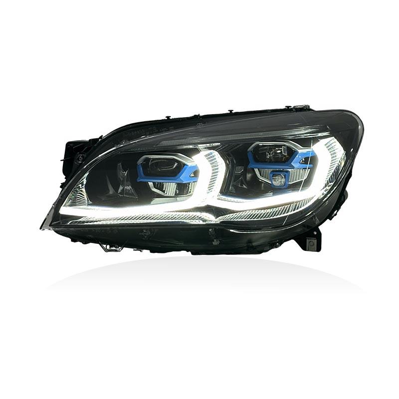 Vekto G12 Style dual-color LED headlights for BMW 7 Series F01/F02 2009-2015, showing the headlights with dual-color LED design