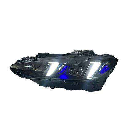Vekto V3 smoked snake eye tri-color LED headlights for BMW G22 G80 M3 G82 M4 2021-2025, featuring sleek design and advanced lighting.