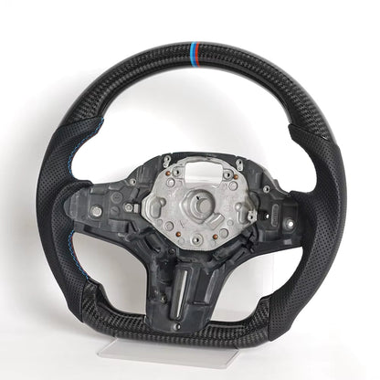 Vekto M Sport carbon fiber heated LED steering wheel for BMW G Series F90 2018+ showing the sporty design and LED controls