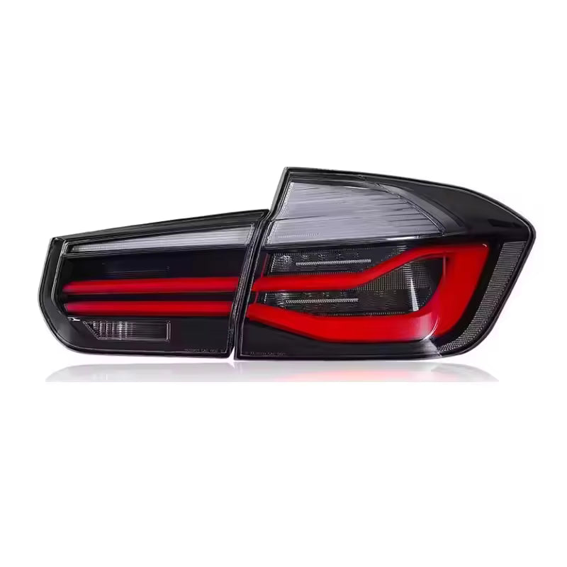 Vekto LED tail lights for BMW 3 Series F30/F35 2012-2018, showing sleek taillight design with illuminated LEDs on a car.
