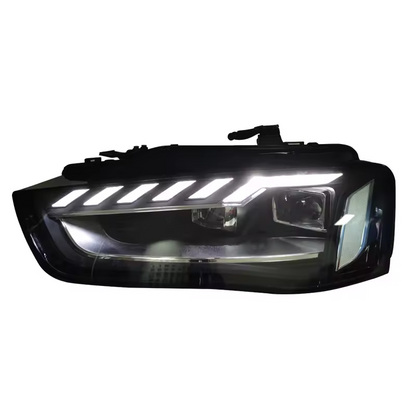 Vekto dual-color snake eyes LED headlights for BMW E60 5 Series 2003-2010, showing close-up of headlight design and LED accents.
