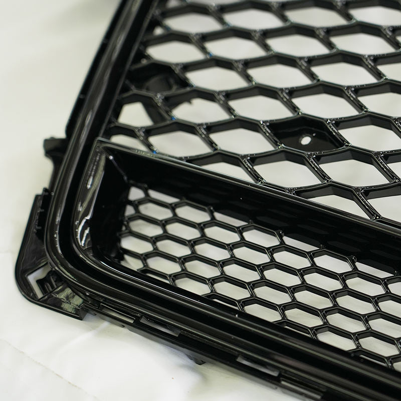 RS4 Style Mesh Grille for Audi A4 S4 B8 2008-2012 Gloss Black Quattro