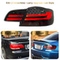 Vekto LED tail lights for BMW E92/E93 3 Series and M3 2006-2013, showing sleek red and clear lens design on a car.