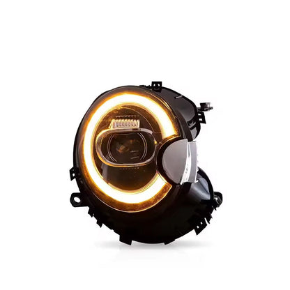 Vekto LED headlights assembly for BMW MINI R55 R56 R57 (2007–2013), front view showing bright LED headlight units.