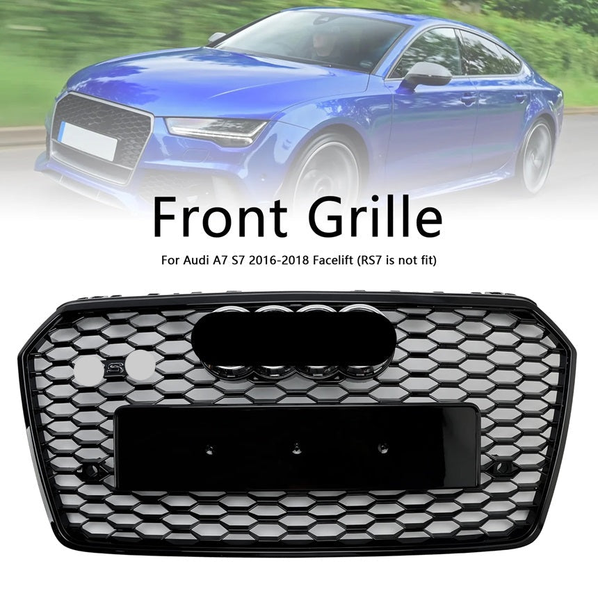 Bayern MotorWerks Upgrade Grille fits Audi A7 S7 C7.5 2016-2018 RS7 Style Facelift Honeycomb
