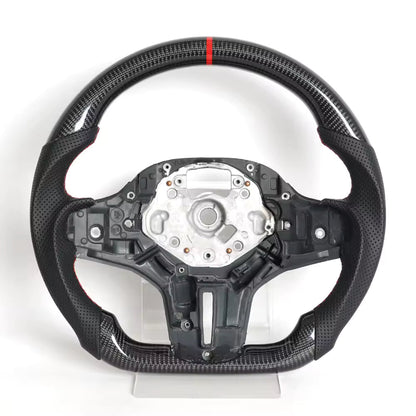 Vekto real carbon fiber heated M Sport steering wheel for BMW G series M5, M8, X3M, X5, X6, and X7 with ergonomic grip