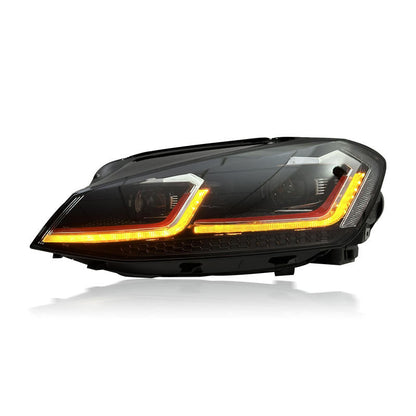 Vekto full LED headlights for Volkswagen Golf MK7 2013-2020, showcasing modern headlight design with LED technology.