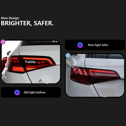 Upgrade Dynamic Animation LED Taillights fit Audi A3 2013-2019 Hatchback Signal Rear Stop Brake Reverse